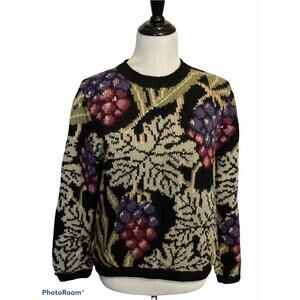 Three Bags Full Alpaca Sweater Peruvian •Women S• 100% Pure Fall Leaves Floral